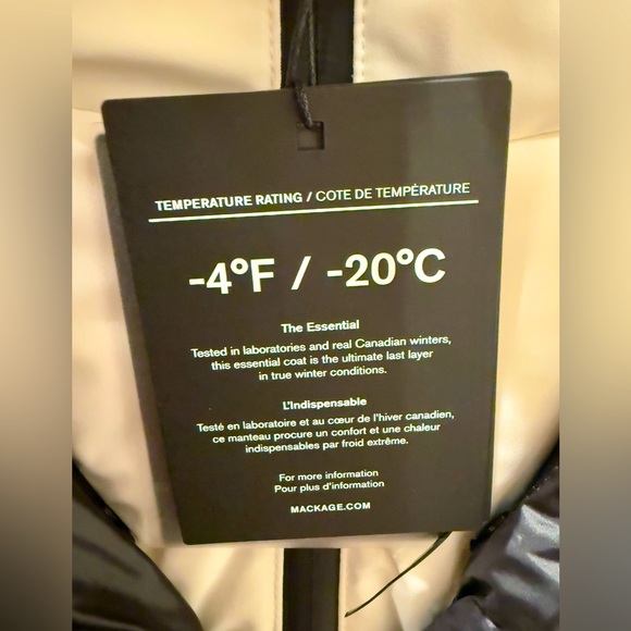 NWTs Mackage Elita-NFZ Down Ski Jacket. Off-White. Sz. XL - Picture 12 of 12